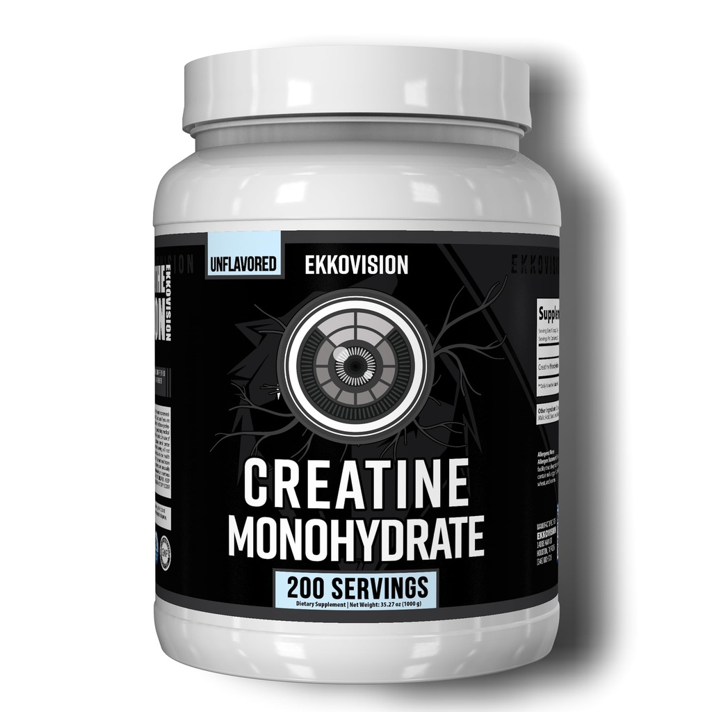 Ekkovision のクレアチンの Monohydrate の粉、Micronized、Unflavored、人および女性のための前ワークアウト及びポストのワークアウトの補足、エネルギー サポート、シェイクスムージー及び飲料、200 のサービングで混合すること容易