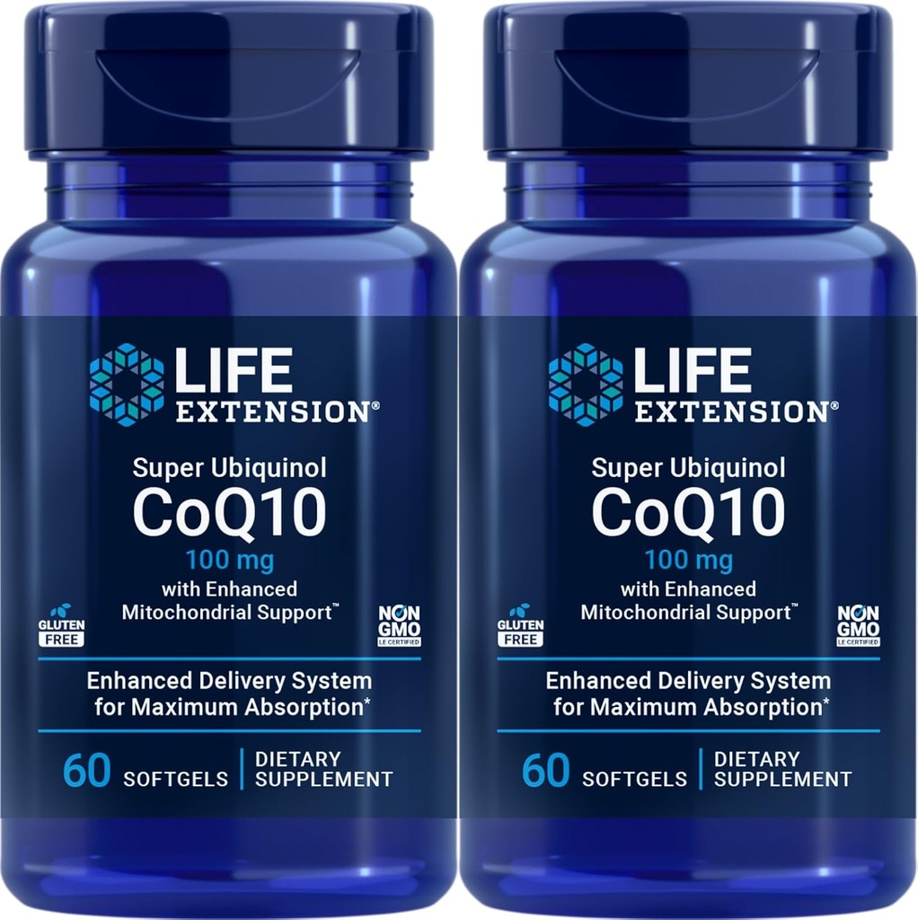 ライフエクステンションスーパーUbiquinol CoQ10強化ミトコンドリアサポート100mg、60ソフトジェル(パッケージ2)