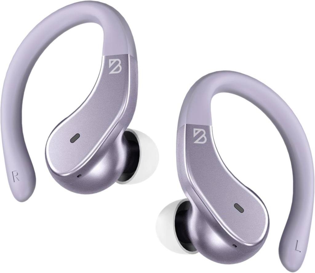 バックベイオーディオ - ランナーのワイヤレスイヤホンスポーツのためのBluetoothヘッドフォン、耳の芽の上にホック、ディープバス、ランニングのためのイヤーロックとイヤホンの周りにラップ、ジムのためのワークアウトワイヤレスヘッドフォン