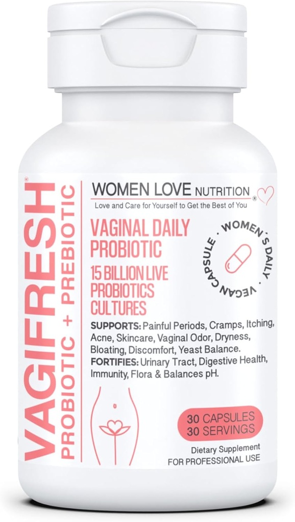 VAGIFRESHの腟のプロバイオティクス、pHのバランス、プレバイオティクス及びLactobacillus。 女性の腟の健康の補足-健康な腟の臭気及びFlora、30の計算。