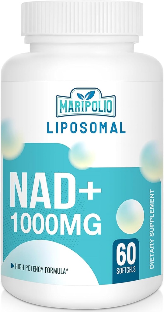 リポソームNAD+サプリメント1000mg | 最大のNAD Pontecy | マックス吸収 | 純粋なNADサプリメント | エネルギーとDNAの修理、老化の防衛、脳機能 | 60 Softgels