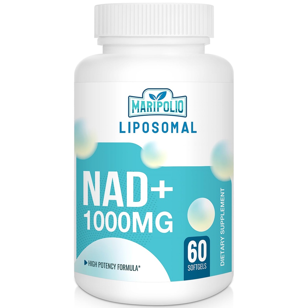 リポソームNAD+サプリメント1000mg | 最大のNAD Pontecy | マックス吸収 | 純粋なNADサプリメント | エネルギーとDNAの修理、老化の防衛、脳機能 | 60 Softgels