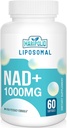 リポソームNAD+サプリメント1000mg | 最大のNAD Pontecy | マックス吸収 | 純粋なNADサプリメント | エネルギーとDNAの修理、老化の防衛、脳機能 | 60 Softgels