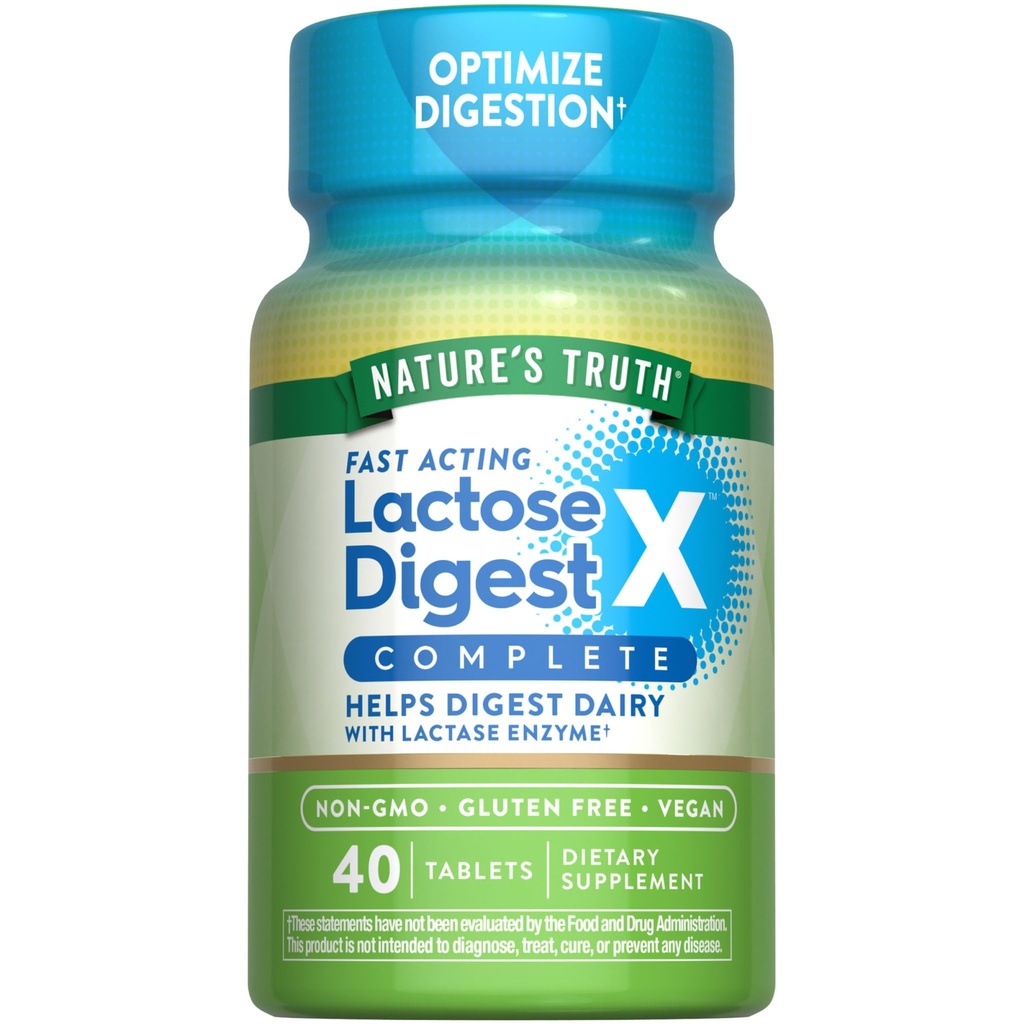 Nature's Truth Lactose Digest Pills Fast Acting | 大人の方 | ラクターゼ酵素で | ヴィーガン、非GMO&グルテンフリーサプリメント