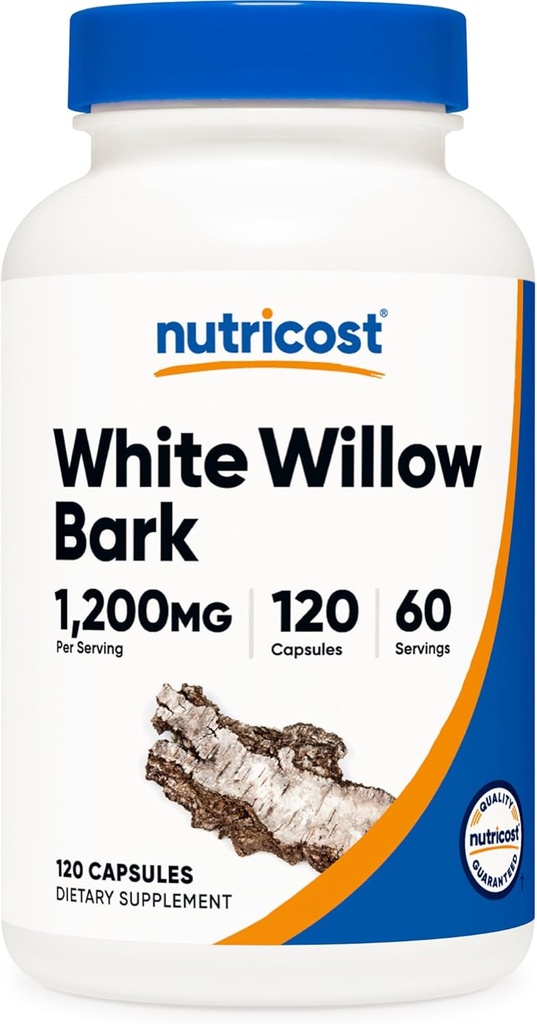 Nutricost White Willow Bark Capsules (1200 mg per Serving) 120 Capsules - 60 Servings