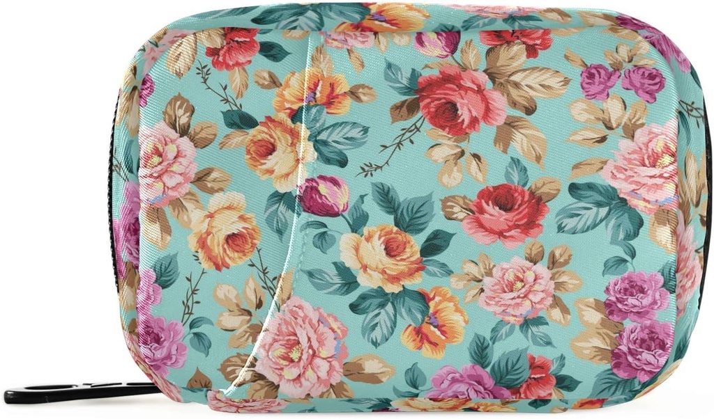 ピンクのオレンジ ヴァイオレットの花の丸薬箱7日の丸薬の箱袋旅行丸薬のオルガナイザー袋ジッパーの携帯用ウィークリー ケースのビタミンの補足のホールダーのためのコンパクト サイズ