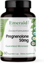 EMERALD LABS Pregnenolone 50mg - 脳の健康、免疫サポートとホルモンバランスを助けるための優れたウェルネスサプリメント - グルテンフリー - 60野菜カプセル(30日の供給)