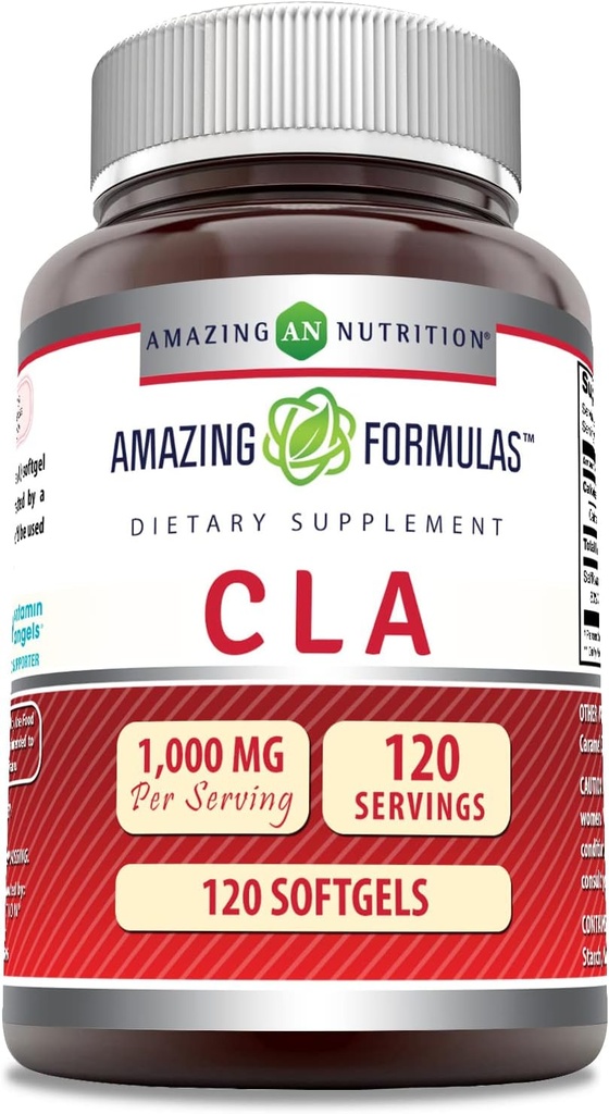 アメージングフォーミュラ CLA アミノ酸サプリメント | 1000 Mg / サービング | Softgels | Non-GMO | Gluten-Free | 米国製(1パック、240 カウント)