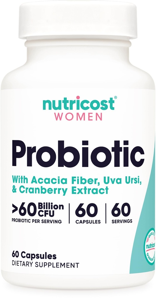 女性のためのNutricost Probiotic 60 Billion CFU、60カプセル、Acacia繊維、Uva Ursi、及びCranberryのエキス-非GMO及びグルテンフリー