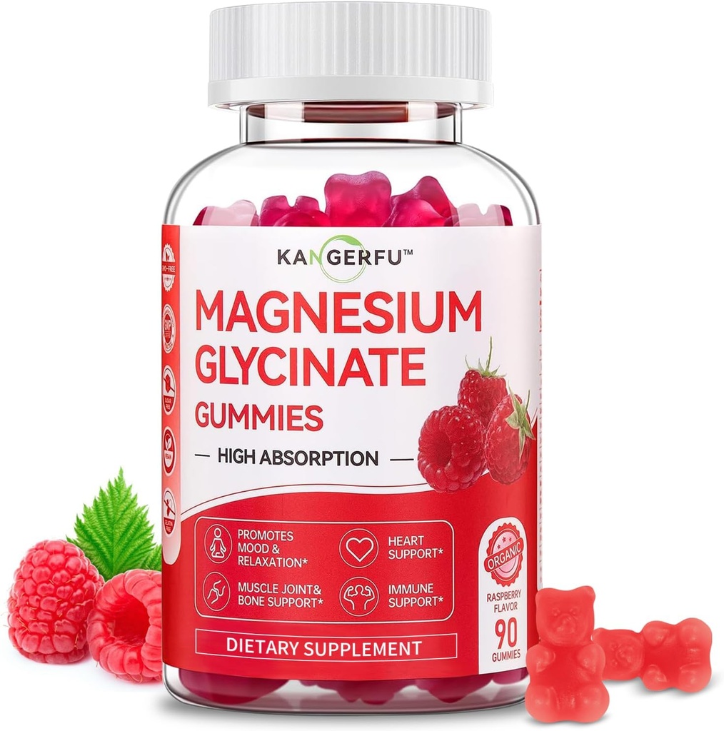 Best Magnesium Glycinate Gummies-300mg，Glycinate Magnesium Supplement for Women，High Absorption Magnesium Vitamins Gummy (60) Vegan Cont,Flexibility &Joint Health Supplement