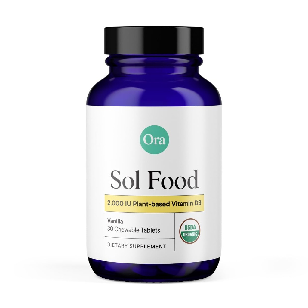 Ora Organic Vitamin D3 2000IU - ビーガンビタミンDは、骨の健康、免疫サポート、および気分のためにLichenから咀嚼剤  最大吸収 - 1ヶ月の供給、30ビーガンChewableバニラタブレット