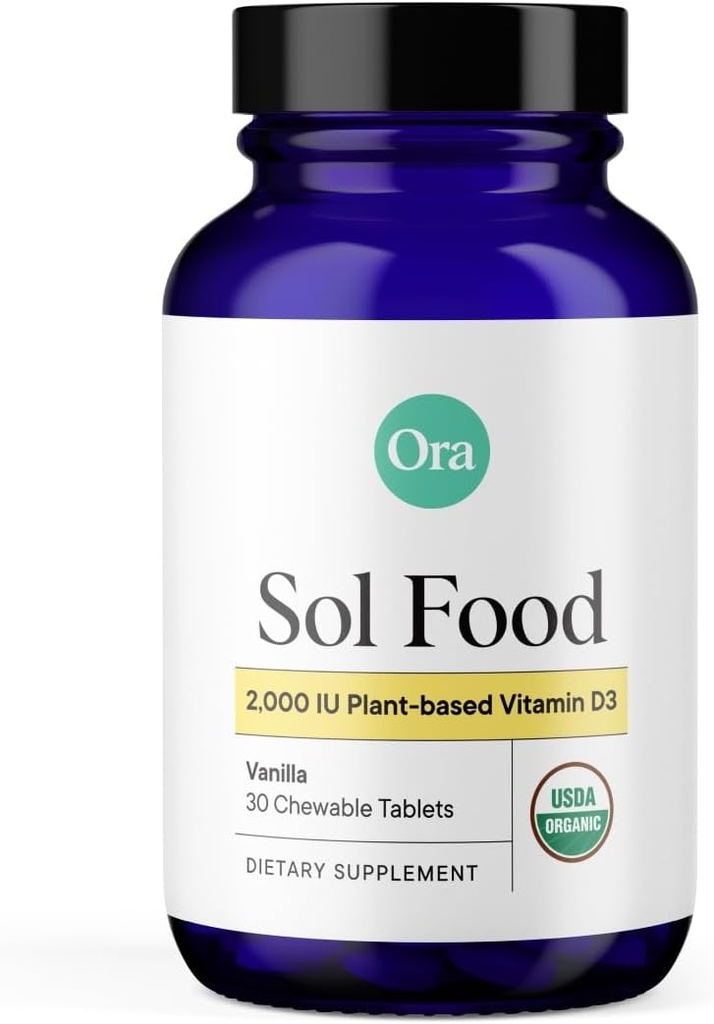 Ora Organic Vitamin D3 2000IU - ビーガンビタミンDは、骨の健康、免疫サポート、および気分のためにLichenから咀嚼剤  最大吸収 - 1ヶ月の供給、30ビーガンChewableバニラタブレット