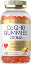 Carlyle CoQ10 200 mg グミリー | 140 カウント | マンゴーパイナップル風味 | ヴィーガン, 非GMO, グルテンフリーサプリメント