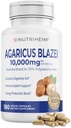 Agaricus Blazei 有機キノコ抽出物免疫&エネルギーサポート - 30% 多糖類 & 180 ベジギーカプセル - 非GMO、グルテンフリー、ビーガンフレンドリーサプリメント