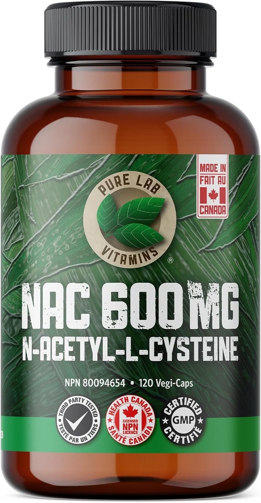純粋な実験室のビタミンNAC (NアセチルCysteine) 600のmg - カナダでなされる120の帽子