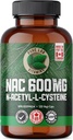 Pure Lab Vitamins NAC (N-Acetyl-Cysteine) 600 mg - 120 caps Made in Canada