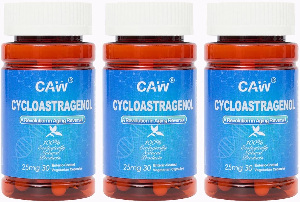 CAWのTelomereサポート補足  吸光性Cycloastragenol   25Mg 30Enteric上塗を施してあるカプセル3のびん