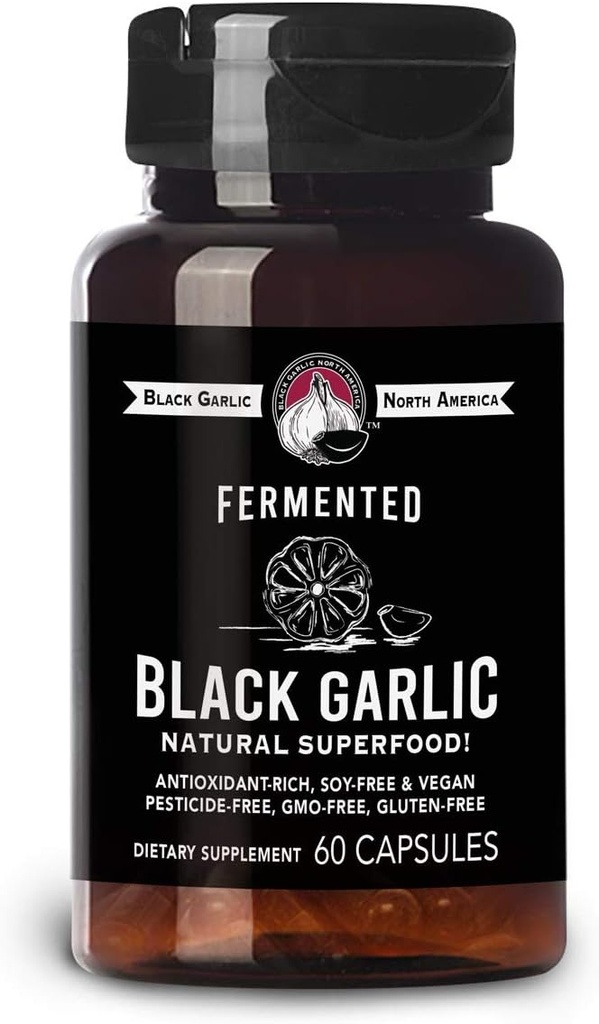黒いニンニクのカプセル–自然なスーパーフード60のカプセル/30のサービング(1,000mg/Serving)