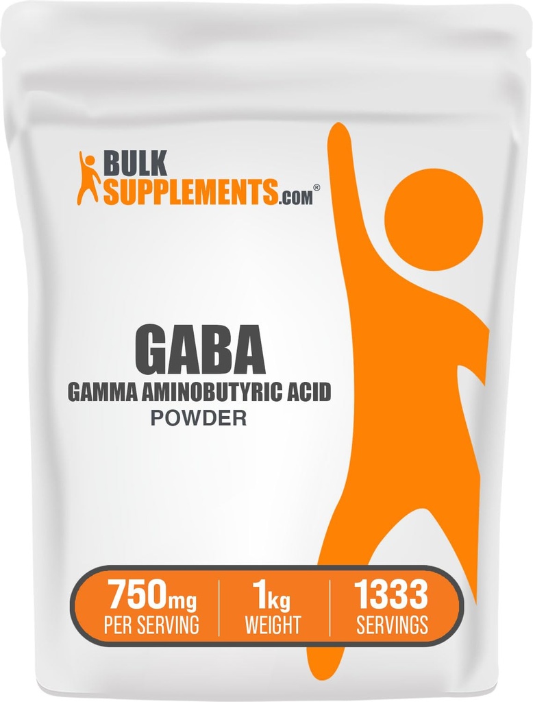BulkSupplements.com GABAパウダー - ガンマアミノブチリン酸、GABAサプリメント、アミノ酸サプリメント - グルテンフリー、給食当たり750mg、1kg(2.2ポンド)(パッケージ1)