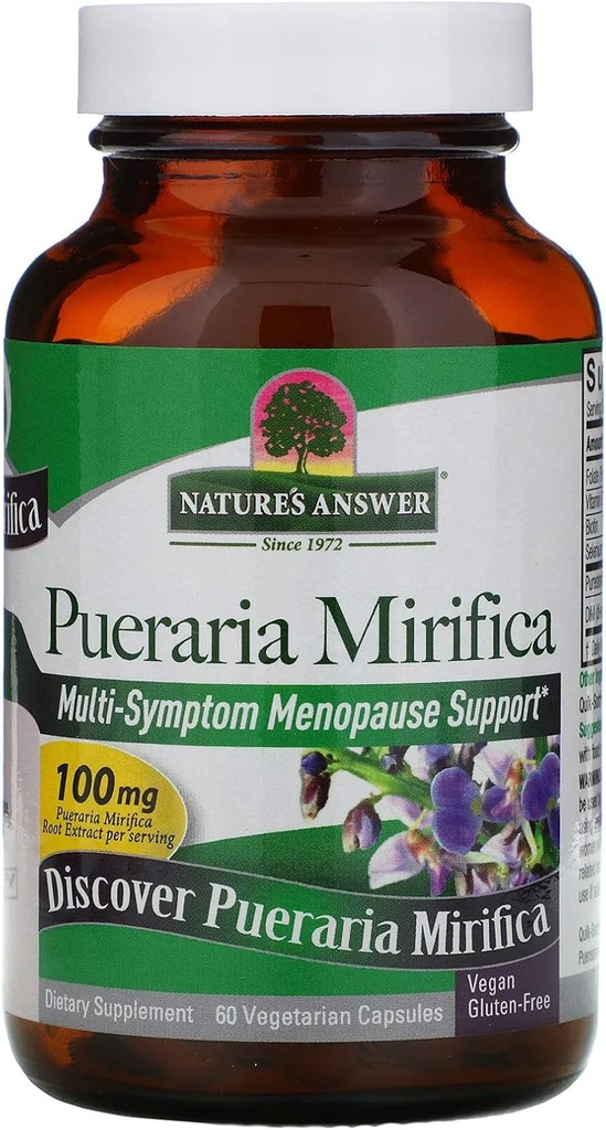 Nature's Answer Pueraria Mirificaベジタリアンカプセル、60カウント