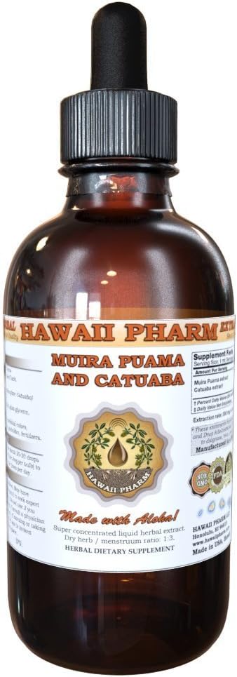 Hawaii Pharm Muira Puama and Catuaba Liquid Extract Tincture 4 Oz (120ml)