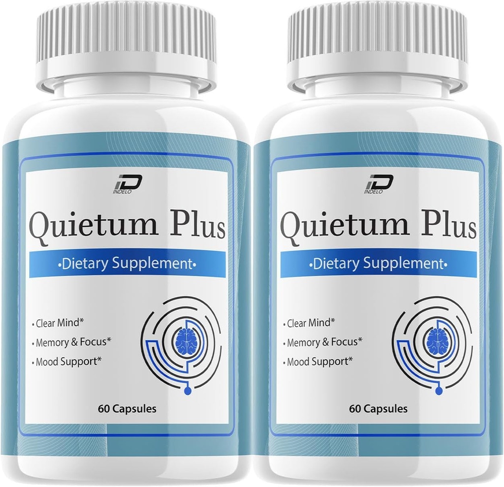 Quietum Plusブレインサプリメントカプセル - 強化されたメモリと焦点の丸薬、QuietumPlusサポートとレビュー(2パック - 120カプセル)のためのオールナチュラル最大強度フォーミュラ