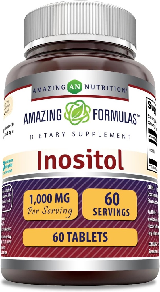Amazing Formulas Inositol 1000mg Supplement | Tablets | Non-GMO | Gluten-Free | Made in USA (1 Pack, 60 Count)
