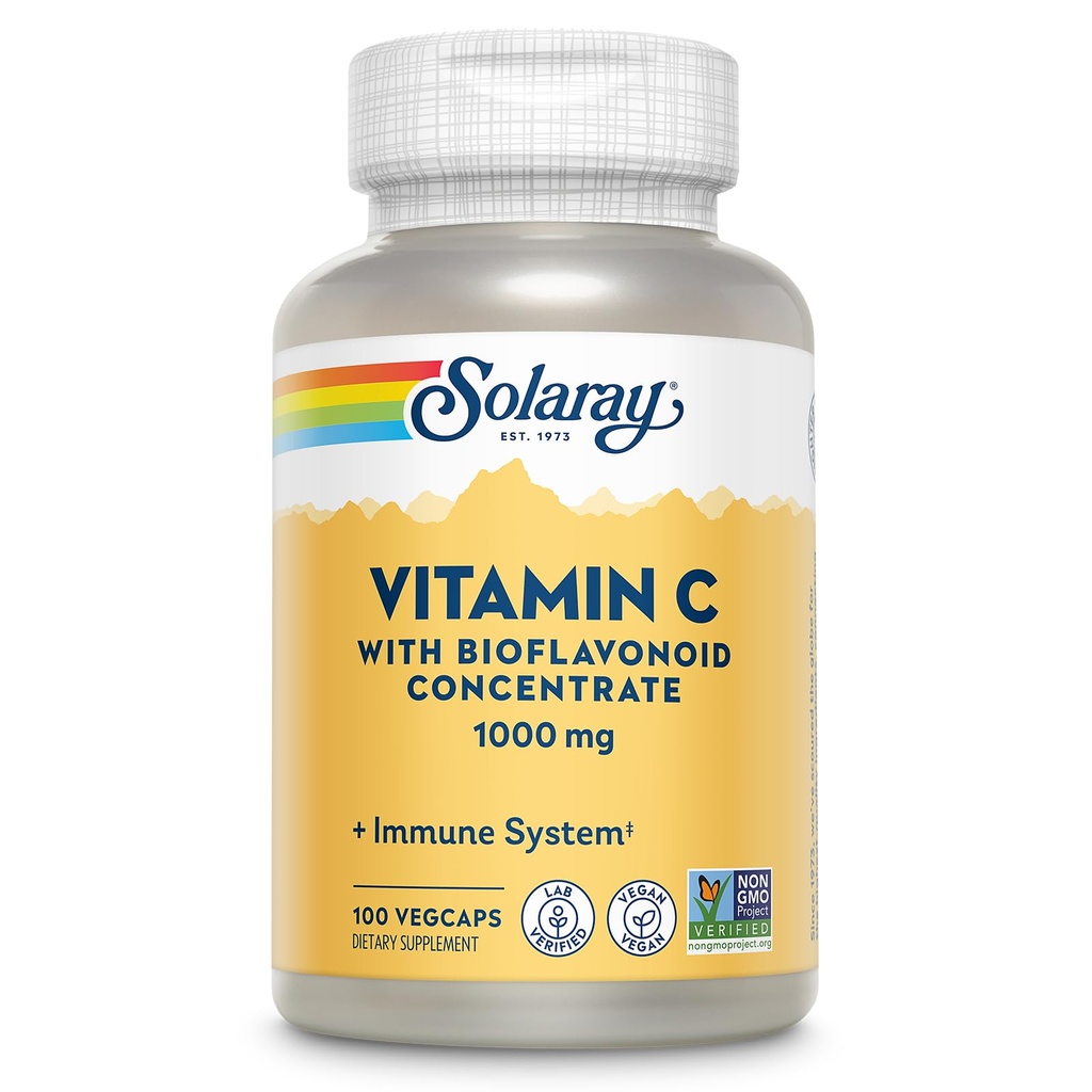ローズのヒップ、Acerola、Bioflavonoids、1000mg、100の計算のSolaray Cの補足