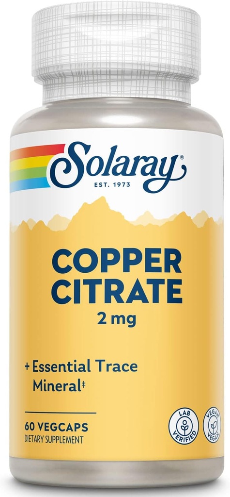 Solaray Biocitrate銅サプリメント、2mg | 60カウント