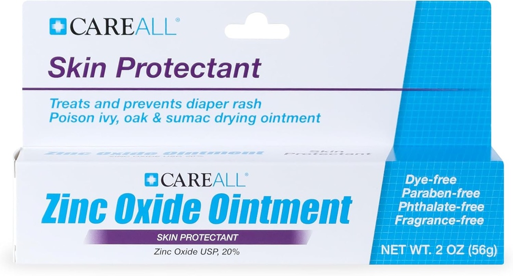 CareAll 亜鉛酸化物 20% 皮膚保護バリア軟膏 2 オンス, 取り除きます, 治療し、Diaper Rash によるマイナーな皮膚の炎症を防ぐ. シールアウトの湿潤を助けます。 チャフド肌を保護します。
