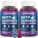 2パック300MG 5-HTP GABA睡眠サプリメント200mg L-テアニンサプリメントとBrain、Moodスタビライザーと睡眠サポート、Melatonin-Free、Omega 3-6-9ナチュラルZzzs、Blueberry Flavor