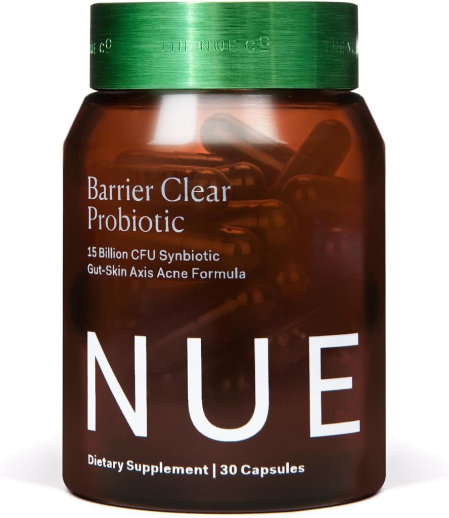Nue Co.の障壁の明確なプロバイオティック、すべての皮のタイプ、30カプセルのためのGut-Skinの軸線のアクネの方式