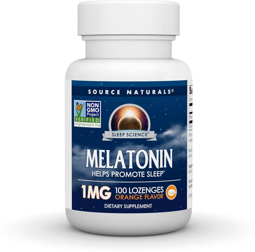 源のNaturalsの睡眠の科学のMelatonin 1のmg、100のオレンジはLozengesに風味を付けました