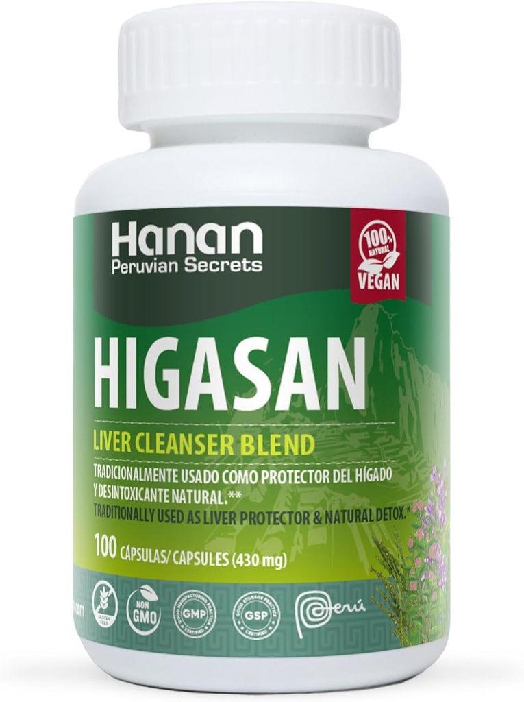 Hanan Higasan Liverクレンザーブレンド | 100カプセル | ヘルシーな肝臓機能とヘルシーなコレステロールレベルをサポートする自然にエイド(2パック)