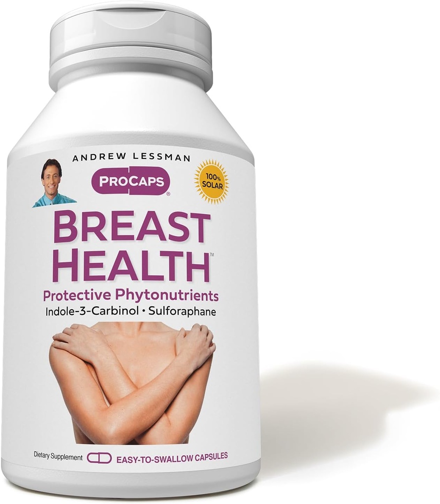 ANDREW LESSMAN Breast Health 60 カプセル - Indole-3-Carbinol、Sulforaphane、Green Tea Extract と Breast のデリケートティッシュの自然なサポートのための保護化合物を提供