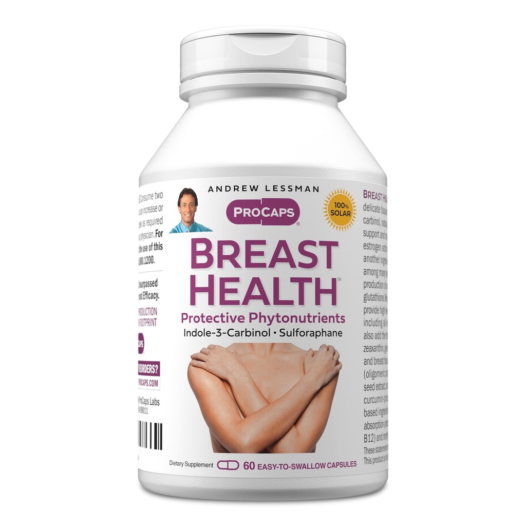 ANDREW LESSMAN Breast Health 60 カプセル - Indole-3-Carbinol、Sulforaphane、Green Tea Extract と Breast のデリケートティッシュの自然なサポートのための保護化合物を提供