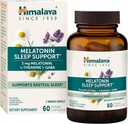 Himalaya Melatonin 睡眠サポートのための GABA、L-Theanine および Melatonin 3mg との睡眠サポートおよび時事な眠り、60 のカプセル、2 か月の供給