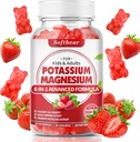 softbear Potassium Gummies for Adults, High Absorption Magnesium Potassium Supplement with Vitamin B6 for Leg Cramps & Muscle Health Sugar-Free Vegan Strawberry 60 Gummies