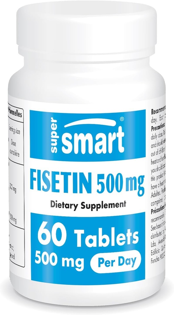 Supersmart - 1日あたりのFisetin 500mg(イージーツーテイク) - 98%の純粋なFisetinの補足 - 非常にBioavailableのポリフェノール-強力なSenolyticのアクティベーター 非GMO及びグルテンフリー- 60のタブレット