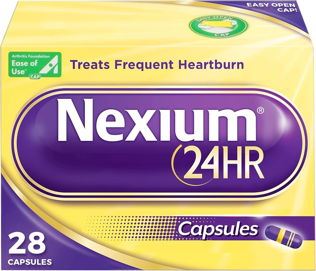 ネクシウム 24HR の酸の減力剤の胸当ての救助は、フルクエント ハートバーン、Esomeprazole の Heartburn の薬からの一日そして全夜保護のためのカプセル- 28 の計算---