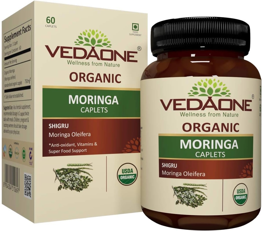 USDA Organic Moringa 750mg 60 Caplets