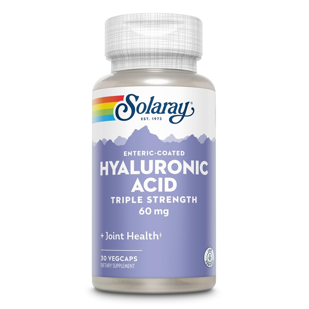 SOLARAY Hyaluronic酸トリプル強度 - 肌の弾力性と強固性サポート - プラスビタミンC - ラボ検証済み、60日返金保証、30のサービング、30 VegCaps