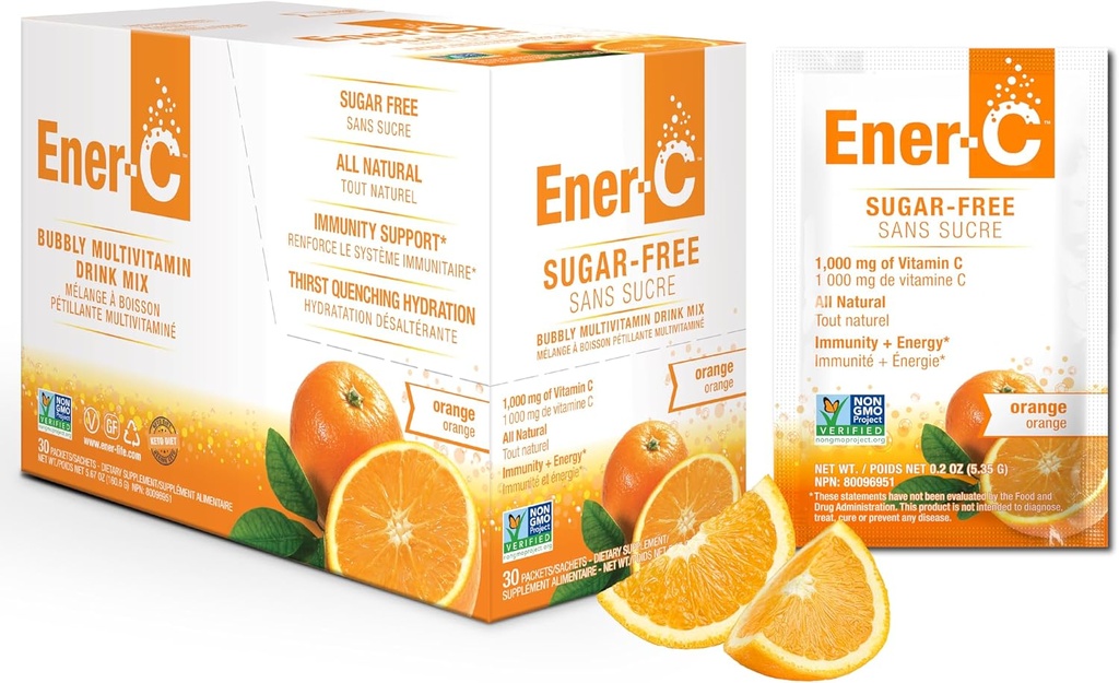 Ener-C砂糖の自由なエネルギー オレンジMultivitaminの飲み物の組合せのビタミンC 1000mg及びElectrolytes -実質のフルーツ ジュースの粉との自然な免除サポート非GMOのビーガン及びグルテンフリー- 30の計算
