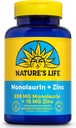 Nature's Life Monolaurin Plus 亜鉛免疫サポートサプリメント - 936mg Monolaurin 生ココナッツ、亜鉛15mg、Gut Health、バランスの取れたガットフローラ、60日保証、45 Serv、90 ベジタリアンカプセルをサポート