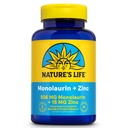 Nature's Life Monolaurin Plus 亜鉛免疫サポートサプリメント - 936mg Monolaurin 生ココナッツ、亜鉛15mg、Gut Health、バランスの取れたガットフローラ、60日保証、45 Serv、90 ベジタリアンカプセルをサポート