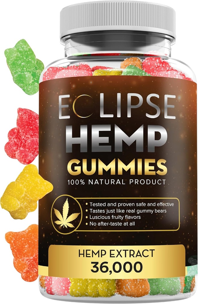 Hemp Gummies - 36,000 MG (60 カウント) - 麻油で作られたガミーベアあたりの600 MG - 米国製