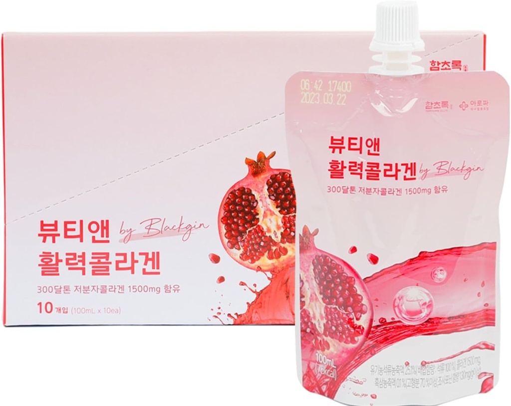 Pomegranateのコラーゲン(100mlx10pouch)の液体K-Beauty 1500mgのコラーゲン/Ginseng/皮、毛および釘のため