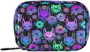 Travel Pill Organizer Bag Weekly Pill Organizer Case Psychedelic Fox Camellia Purple Portable Small Daily Pill Boxes for Vitamin Fish Oils Supplement Holder with Zipper Compact Size
