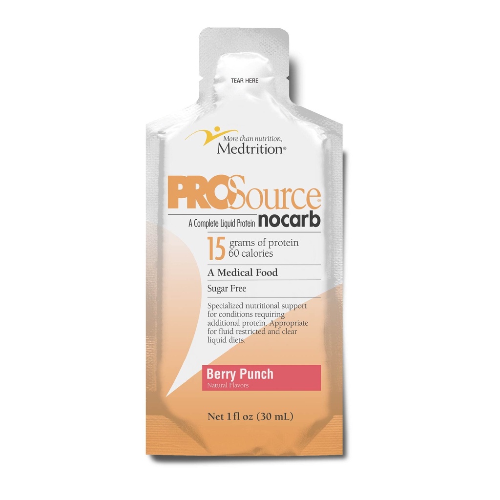 MedtritionのProSource NoCarbのベリー エネルギー パンチの液体のパケットの箱25-1のflのozのパケット