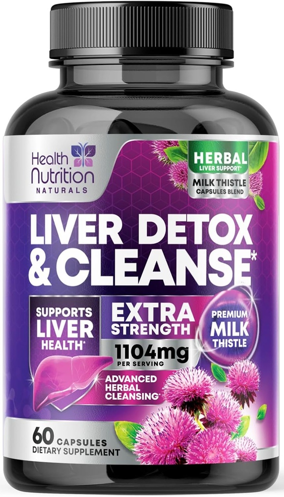 Gentle Liver Cleanse Detox&Repair Formula - Silymarinミルクアワーズ、Dandelion Root、Artichoke Extract、Turmeric、Choline、およびBetroot - 60ベジギーカプセル